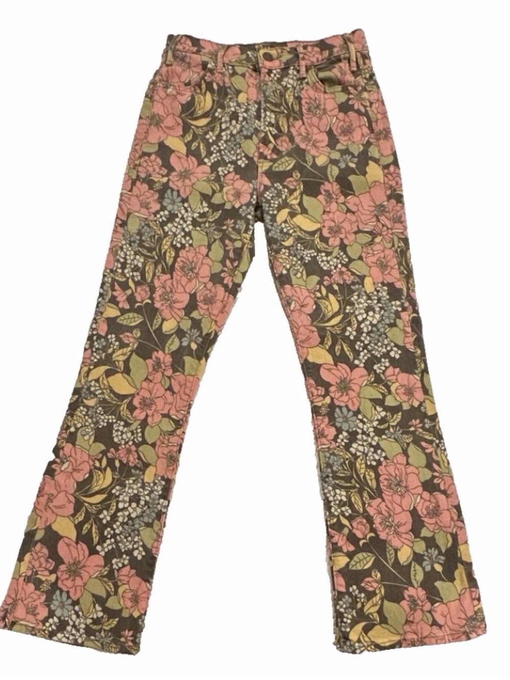 MOTHER Women’s Floral Jeans - Pink, Olive & Yellow